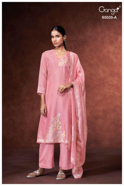 Ganga phaevi 5035 party wear dress material wholesale surat